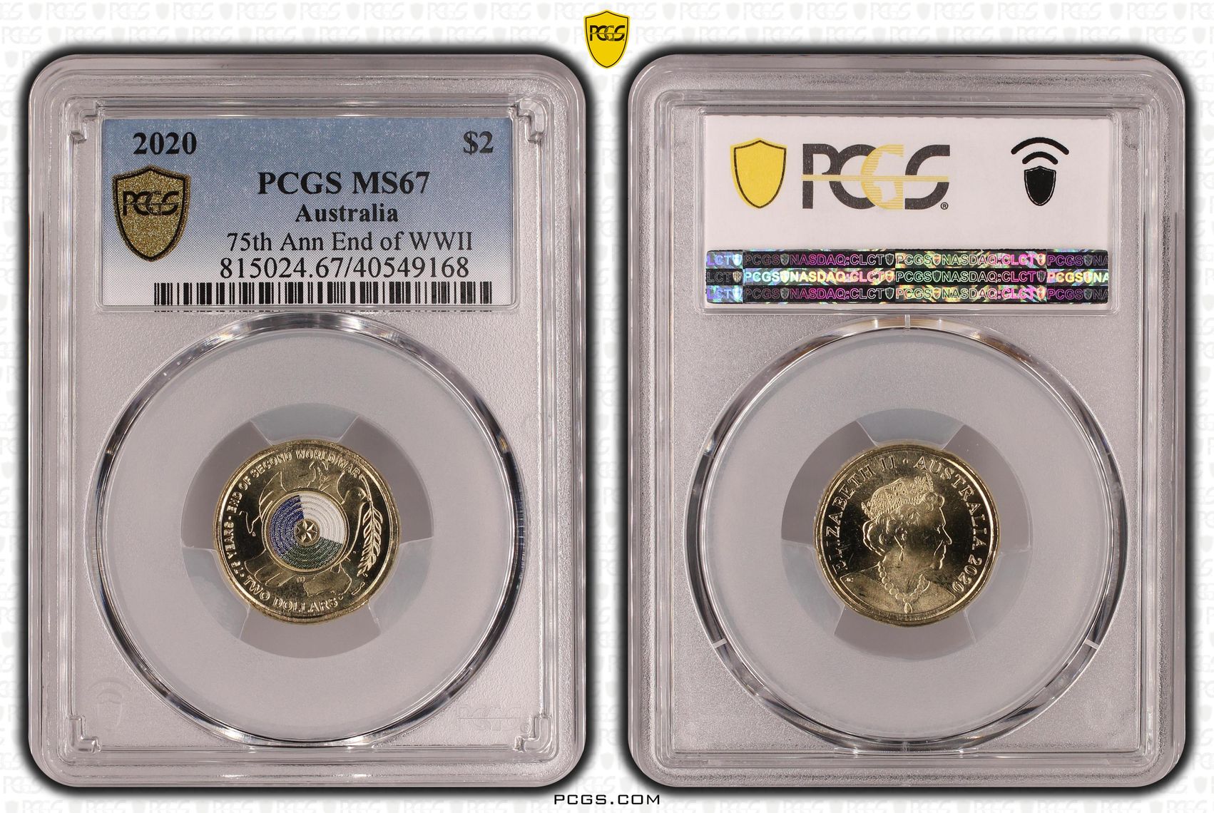 75th Ann End of WWII Colorized , Two Dollar, 2020, PCGS MS67