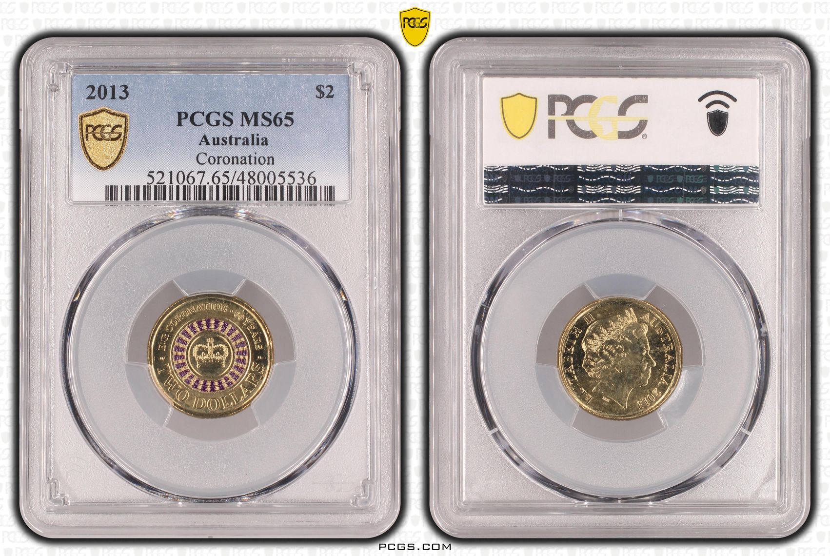 Coronation Colorized , Two Dollar, 2013, PCGS MS65