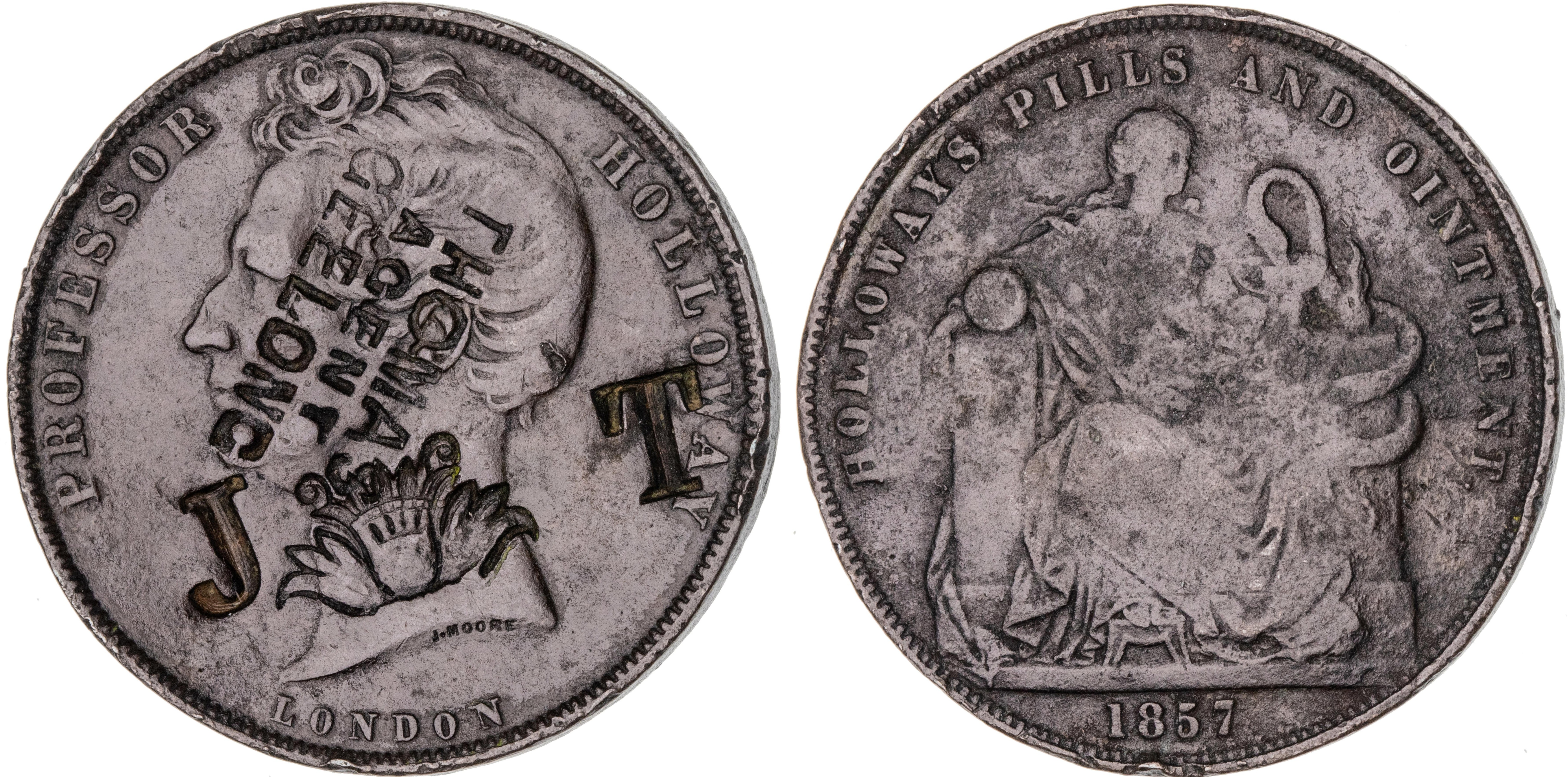 Countermarked Penny, 1857, VF