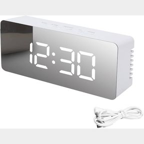 Stylish Multifunction Digital LEDDisplay Alarm Clock with Temp Date 3 Alarm White 14 cm |