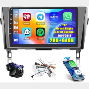 HIKITY ANDROID CAR STEREO FOR NISSAN ROGUE X-TRAIL QASHQAI 2014-2018 RADIO 2+64GB 10.1 INCH TOUCHSCREEN CAR RADIO WIRELESS CARPLAY