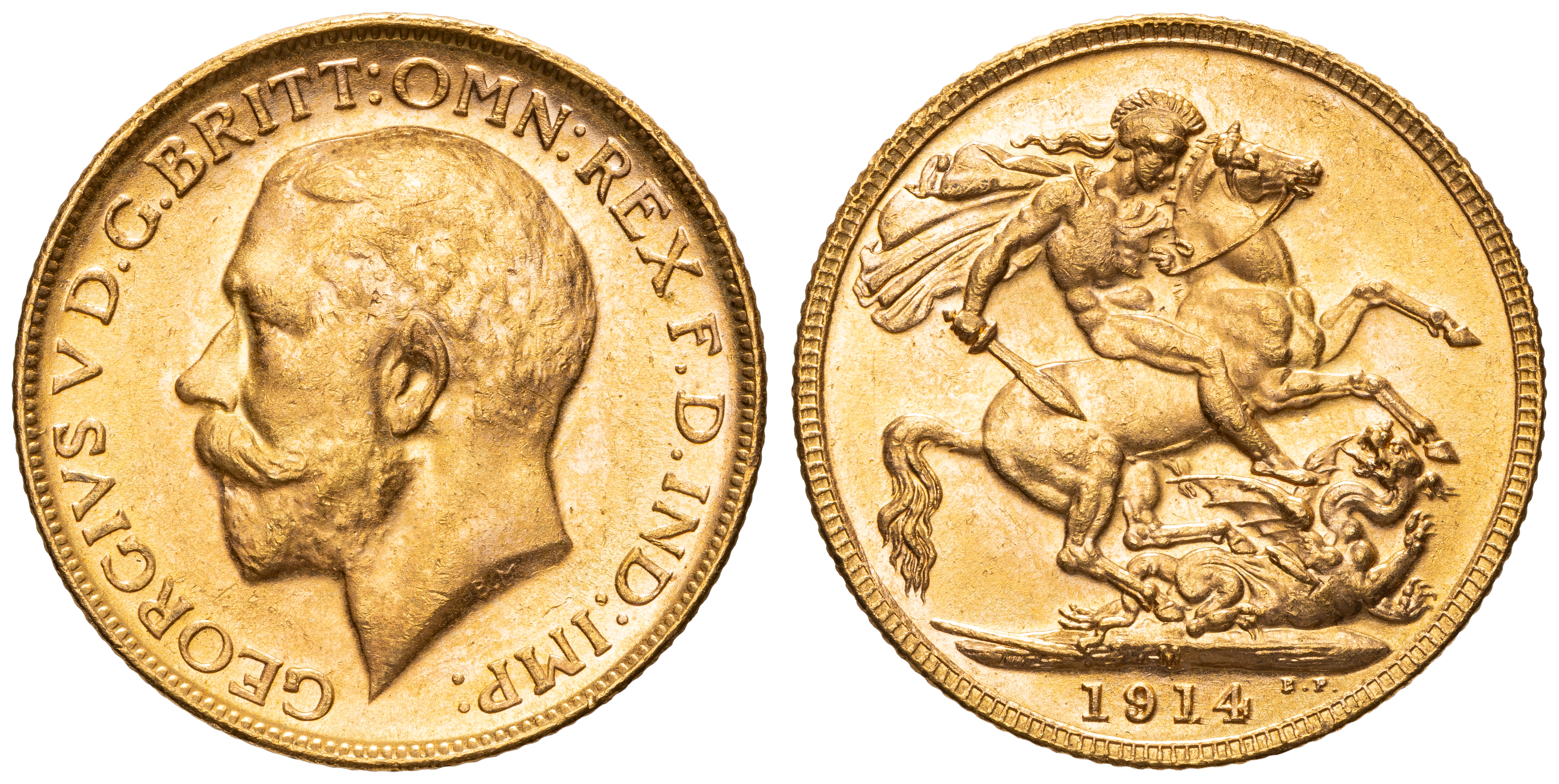 George V, Sovereign, 1914-M, EF