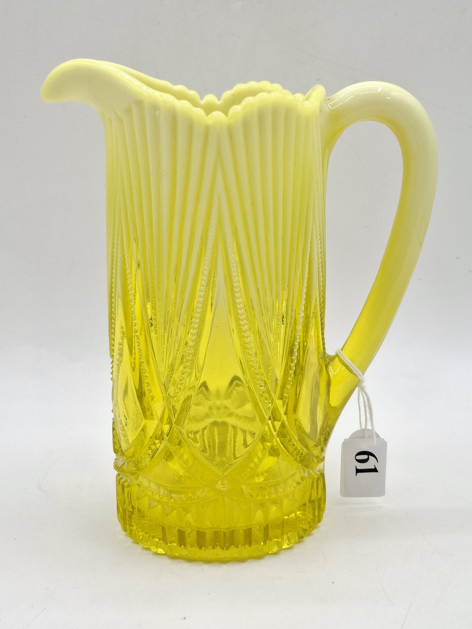61 · DAVIDSON AND CO URANIUM GLASS JUG