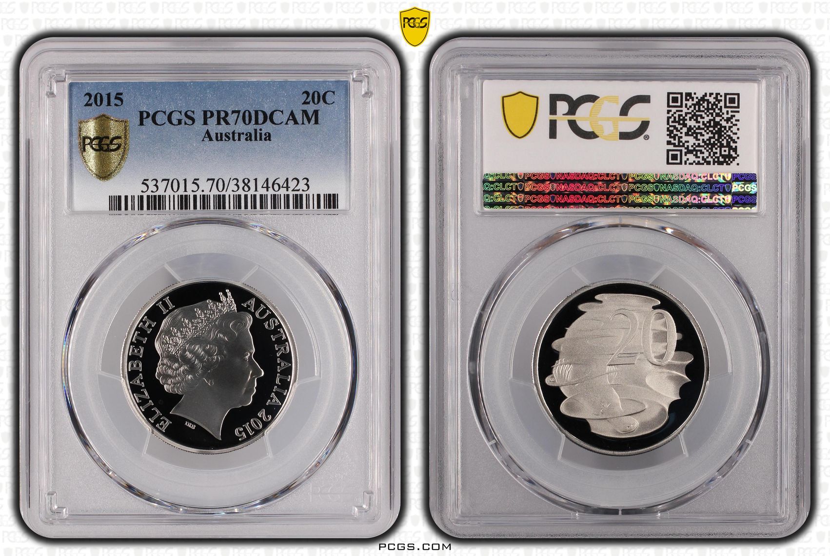 2015 Australia Twenty Cent, 20c Proof PCGS - PR70DCAM POP 78/0 -423