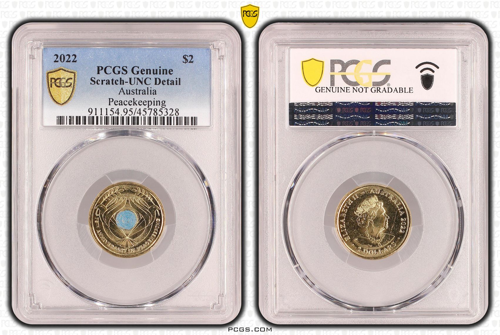 Peacekeeping, Two Dollar, 2022, PCGS Genuine - UNC Details (95 - Scratch)