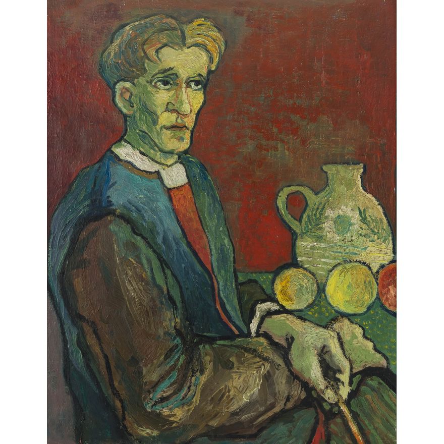 Benon Liberski | Autoportret z owocami, 1954 r.