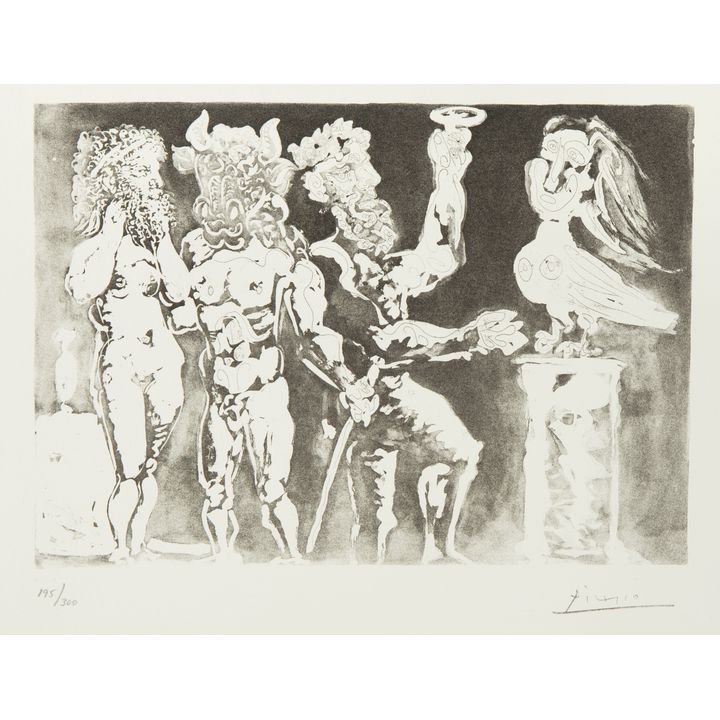 Pablo Picasso | Zamaskowane postaci, kobieta-ptak.
Z cyklu: Portfolio Vollarda, 1934, nr 24