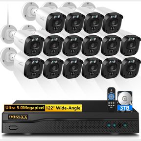 (FULL-HD 5MP DEFINITION) WIRED SECURITY CAMERA SYSTEM OUTDOOR HOME VIDEO SURVEILLANCE CAMERAS WIRED CCTV CAMERA SECURITY SYSTEM SU
