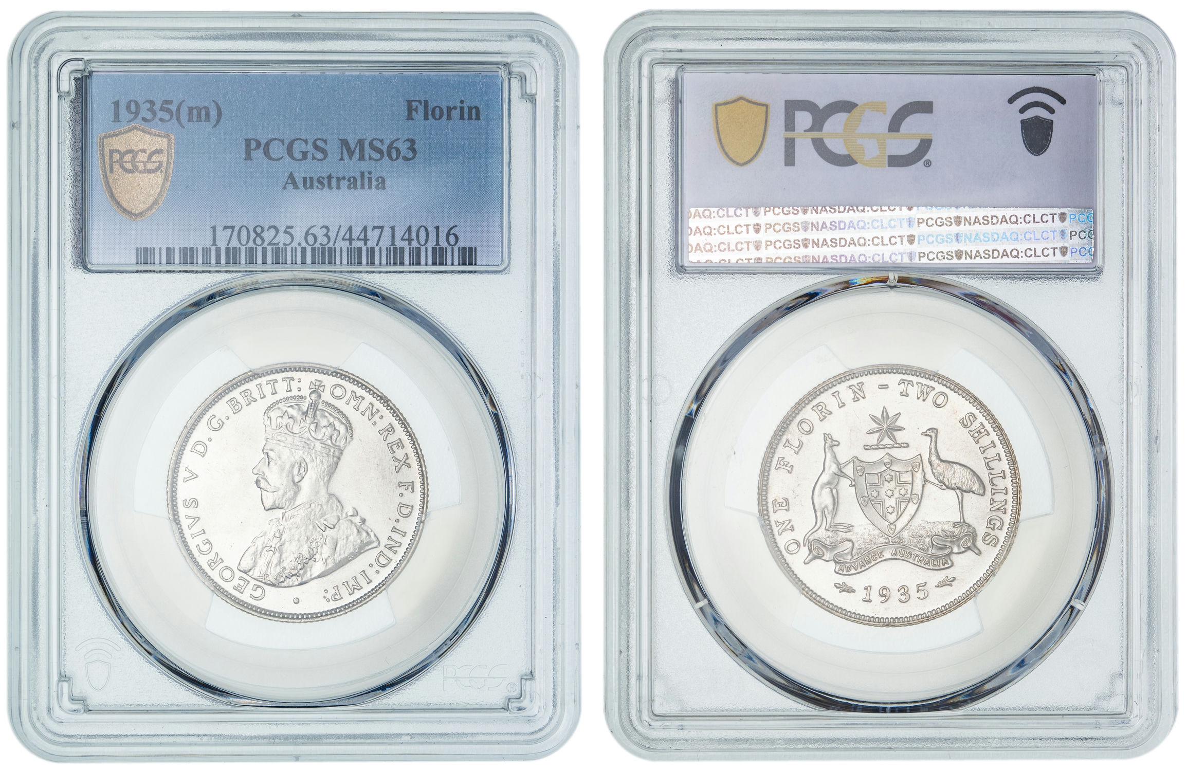 George V, Florin, 1935, PCGS MS63
