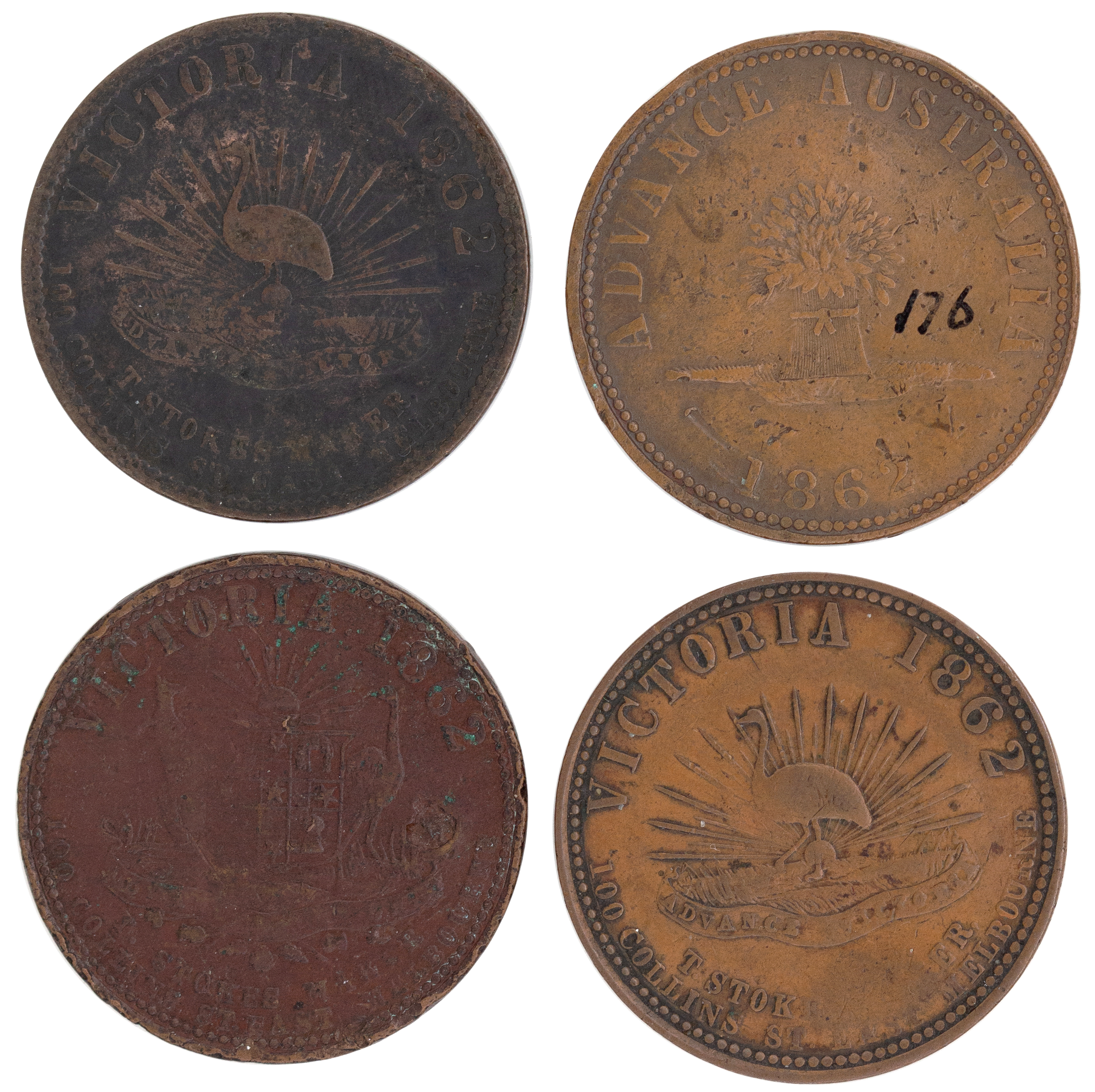 Melbourne, Victoria, T. Stokes, Penny, 1862, F - aVF