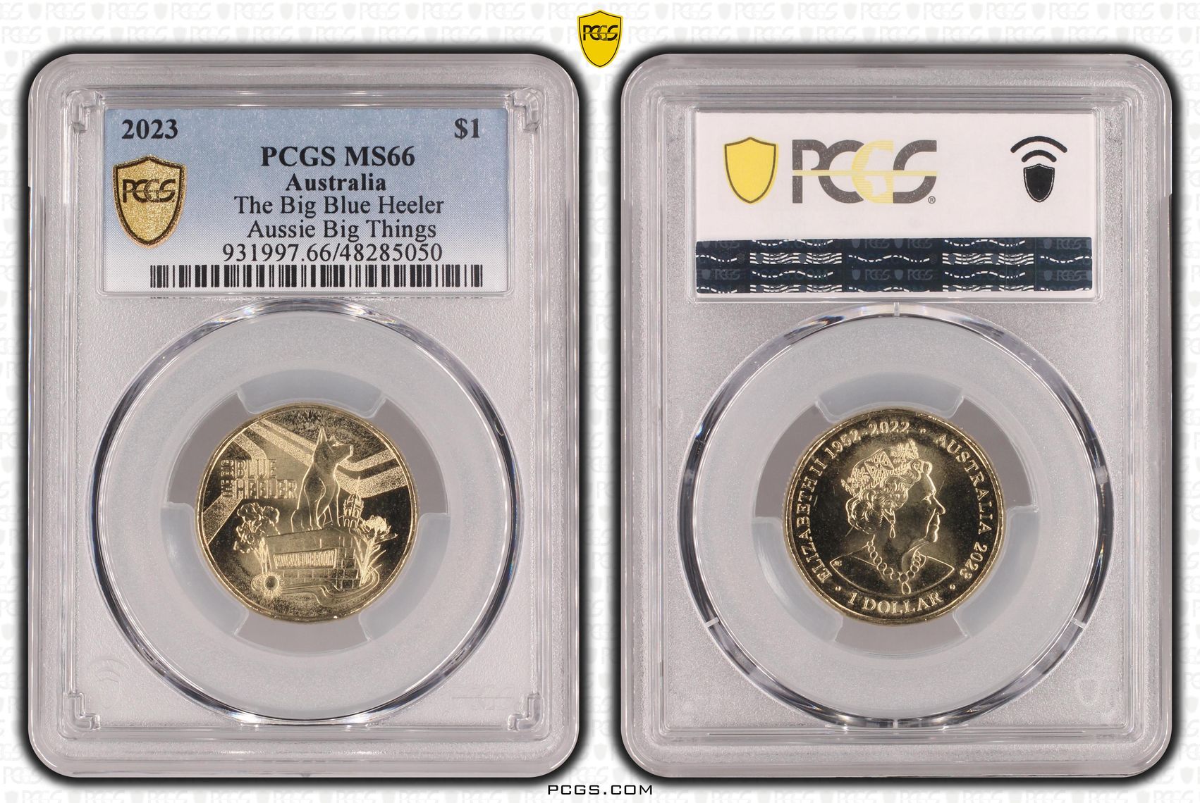 333 · The Big Blue Heeler Aussie Big Things, One Dollar, 2023, PCGS MS66