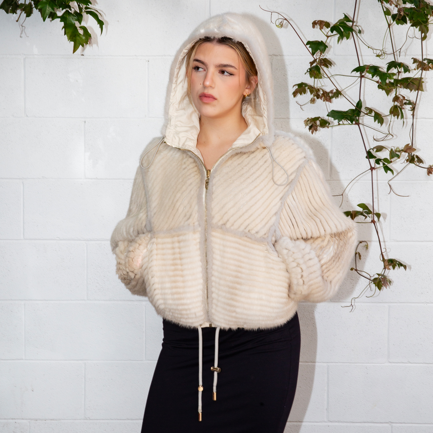 Fendi Mink Hooded Jacket Size 38