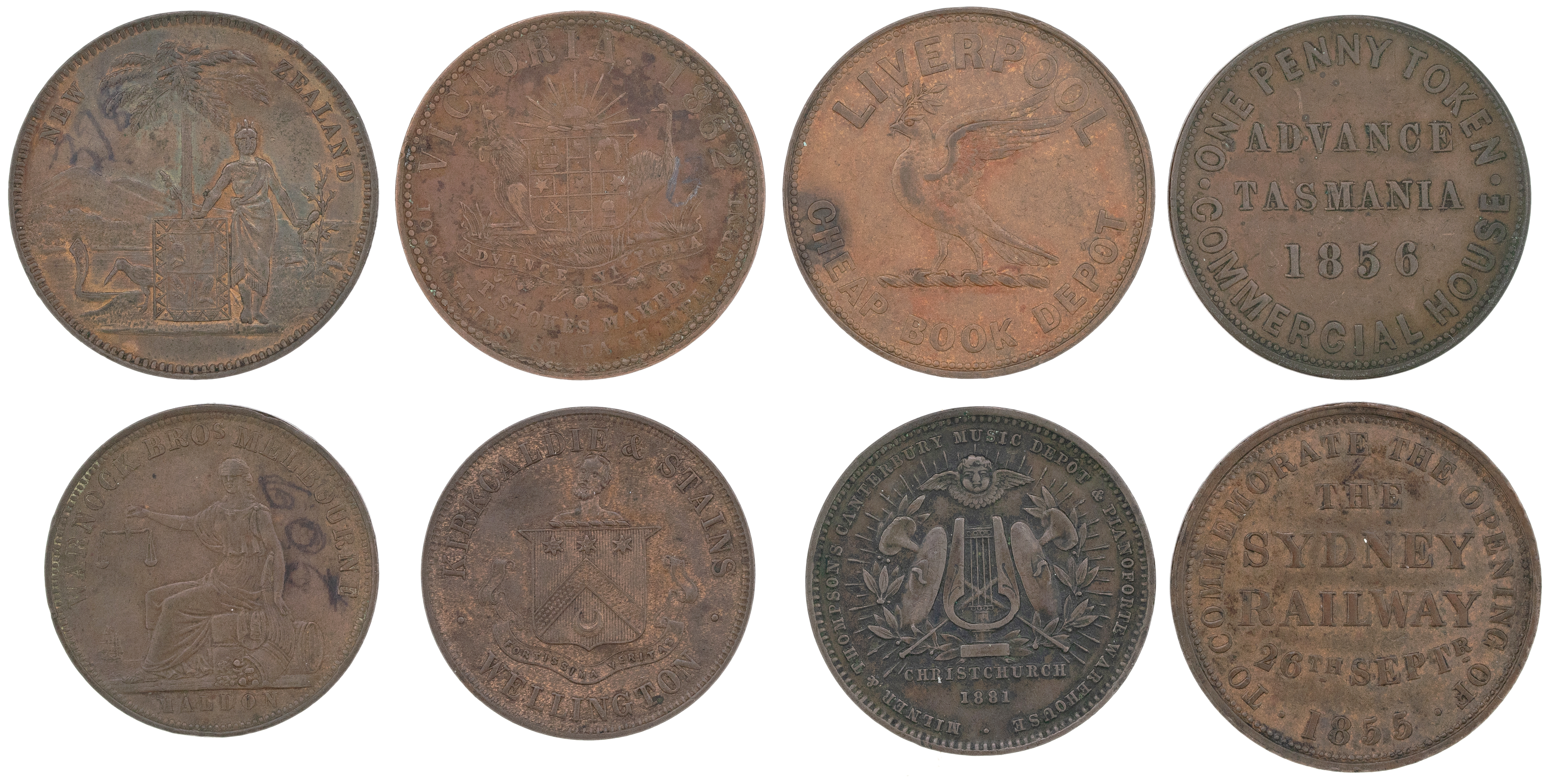 386 · New Zealand, Christchurch, Penny, c.1880, gVF - EF