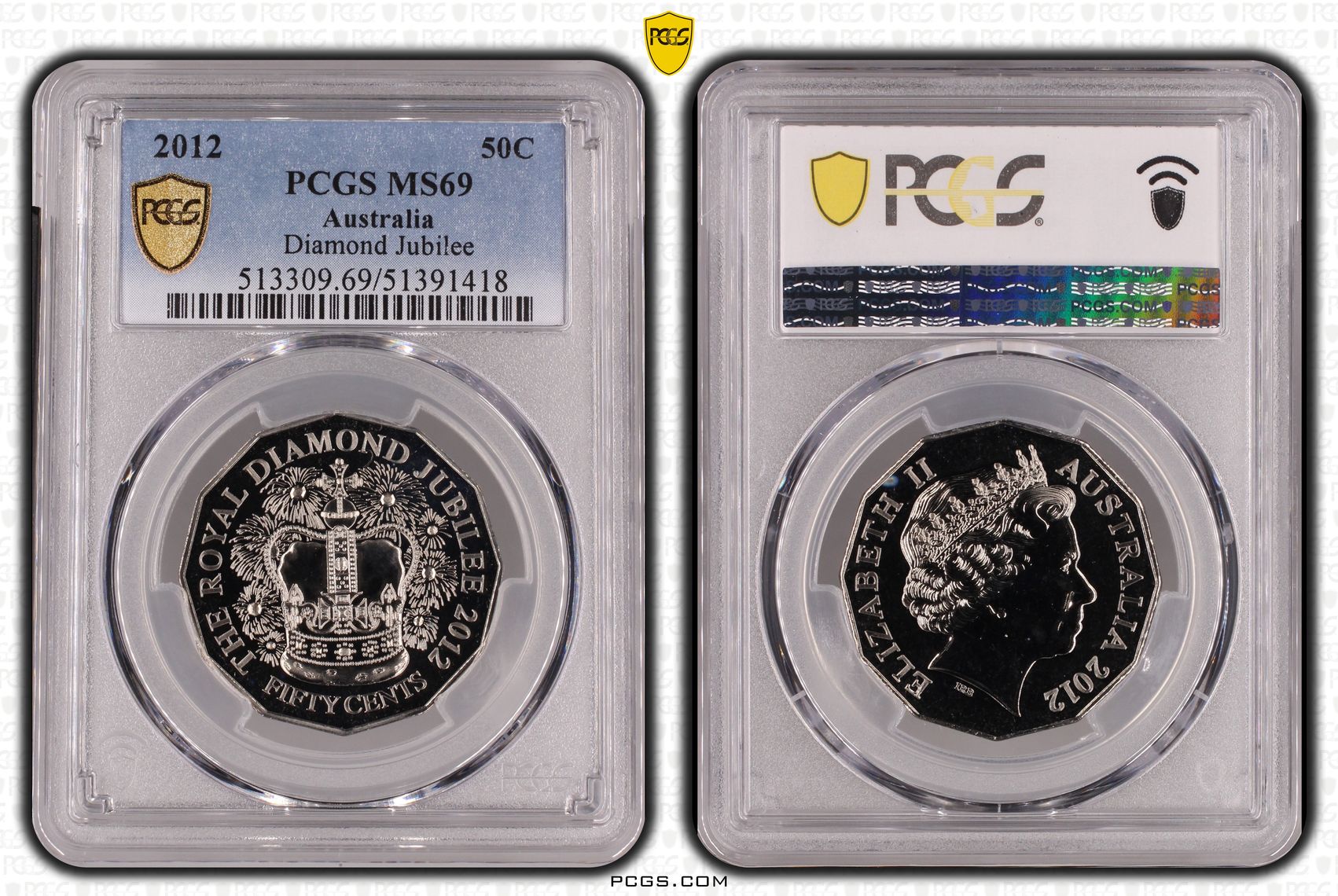 Diamond Jubilee, Fifty Cent, 2012, PCGS MS69