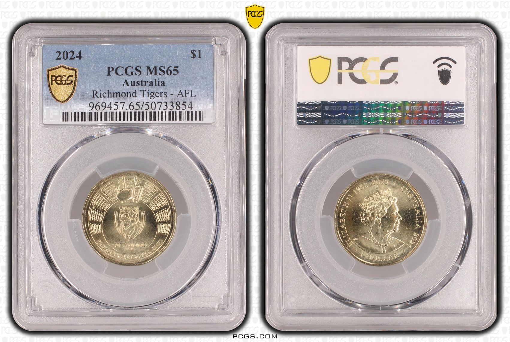 Richmond Tigers - AFL, One Dollar, 2024, PCGS MS65
