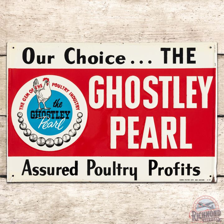 1959 Ghostley Pearl Assured Poultry Profits SST Sign