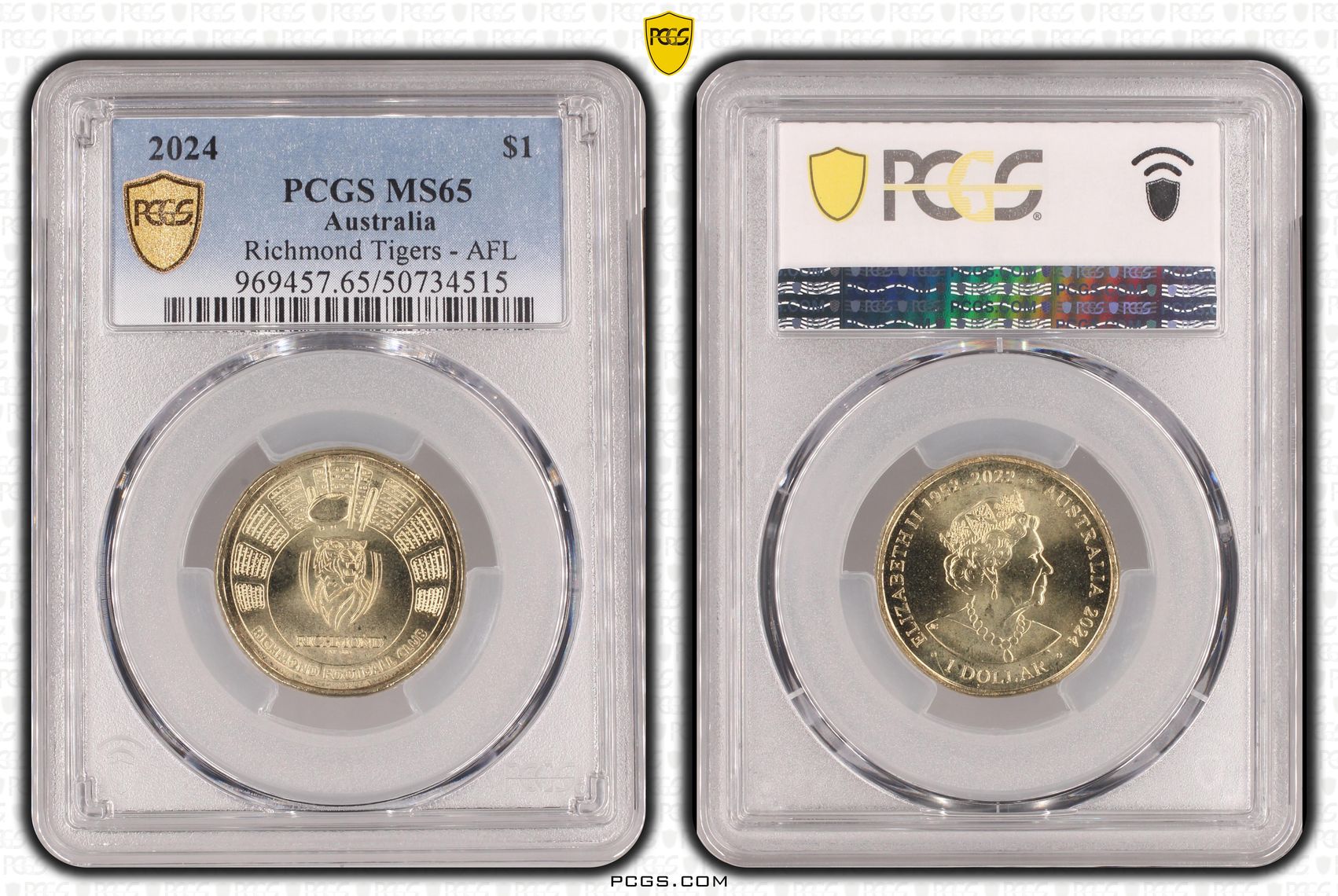 Richmond Tigers - AFL , One Dollar, 2024, PCGS MS65