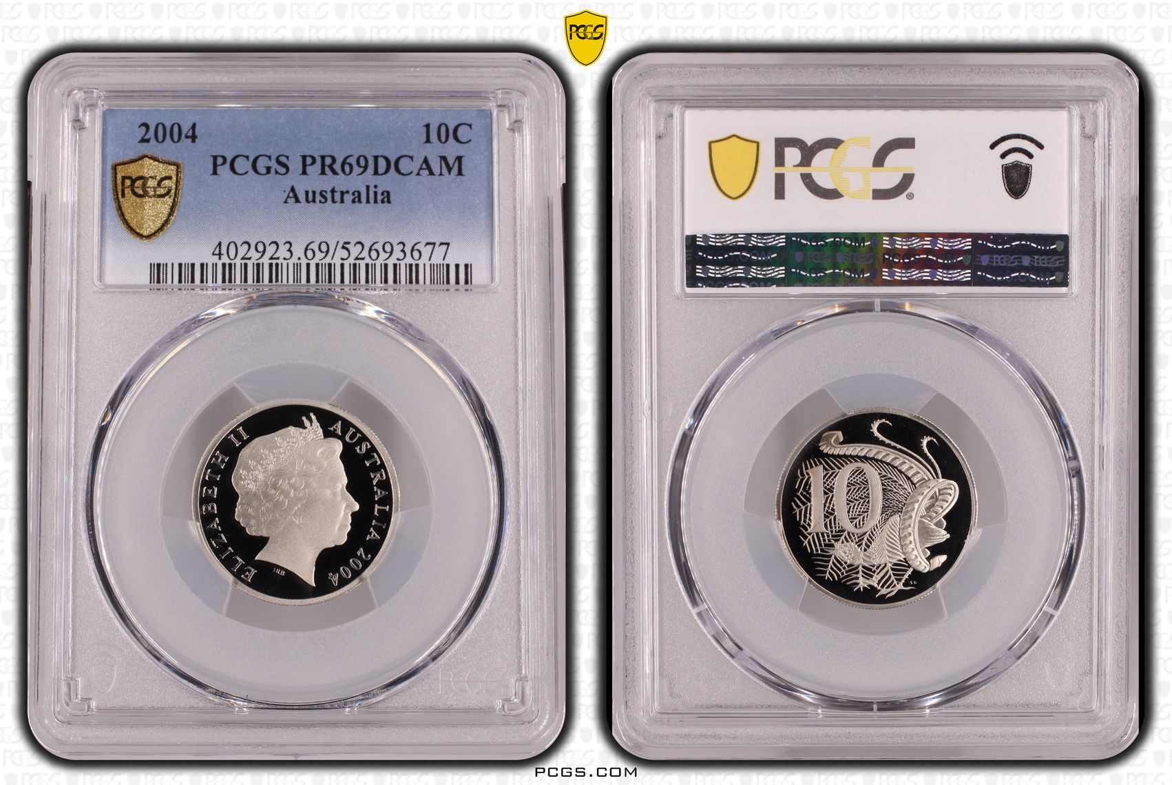 Ten Cent, 2004, Pcgs Pr69dcam