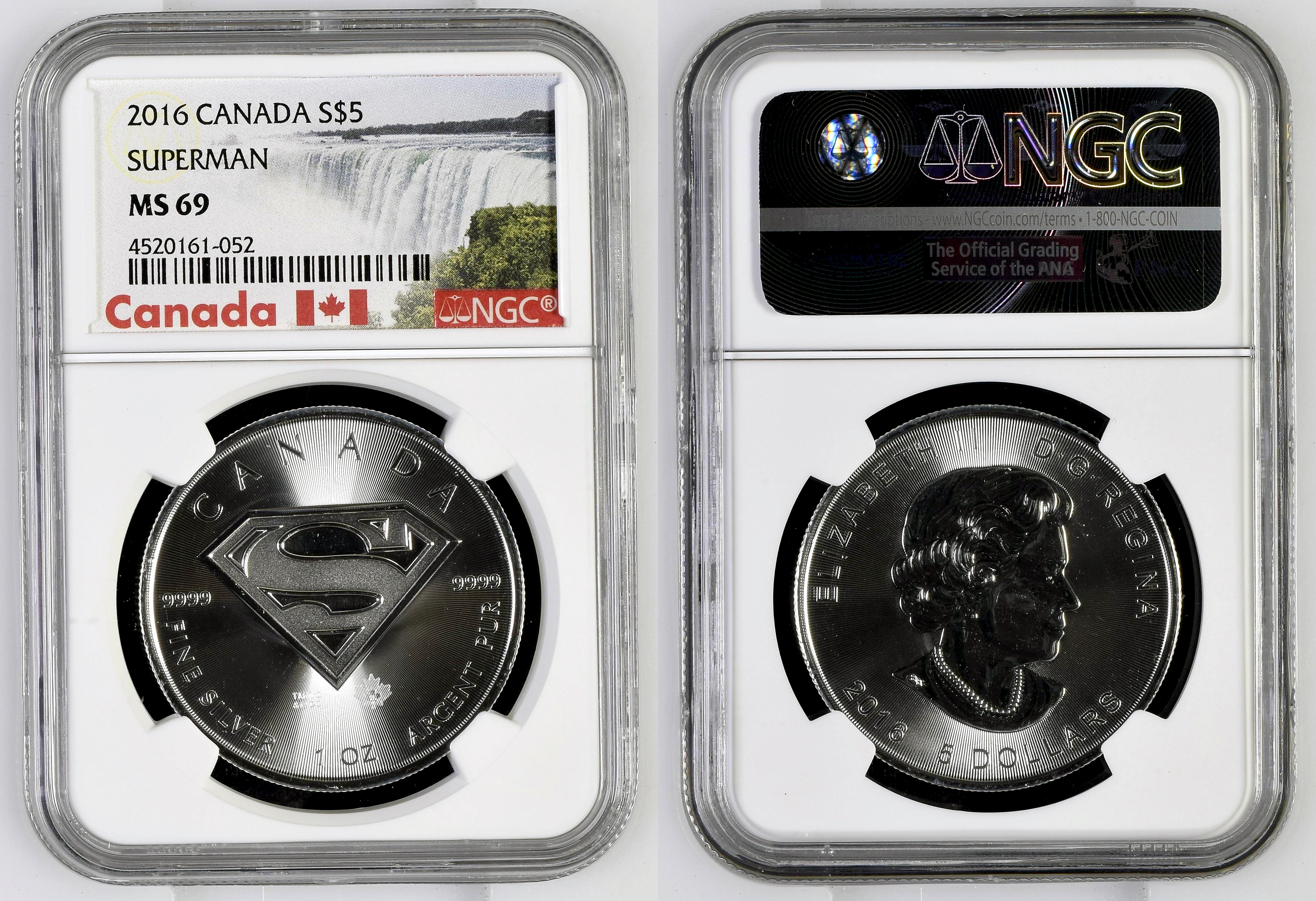 Canada, Superman, Five Dollar, 2016, NGC MS 69
