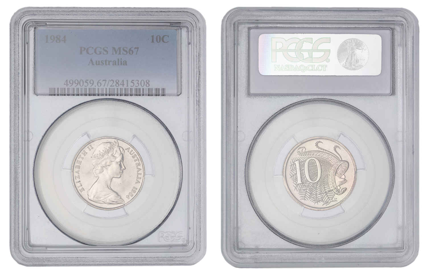 Elizabeth II, Ten Cent , 1984, PCGS MS67