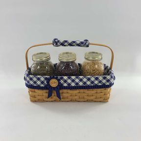 Longaberger 2003 Blue Ribbon Canning Jar Basket - Signed by JoAnn & Rick Longaberger
