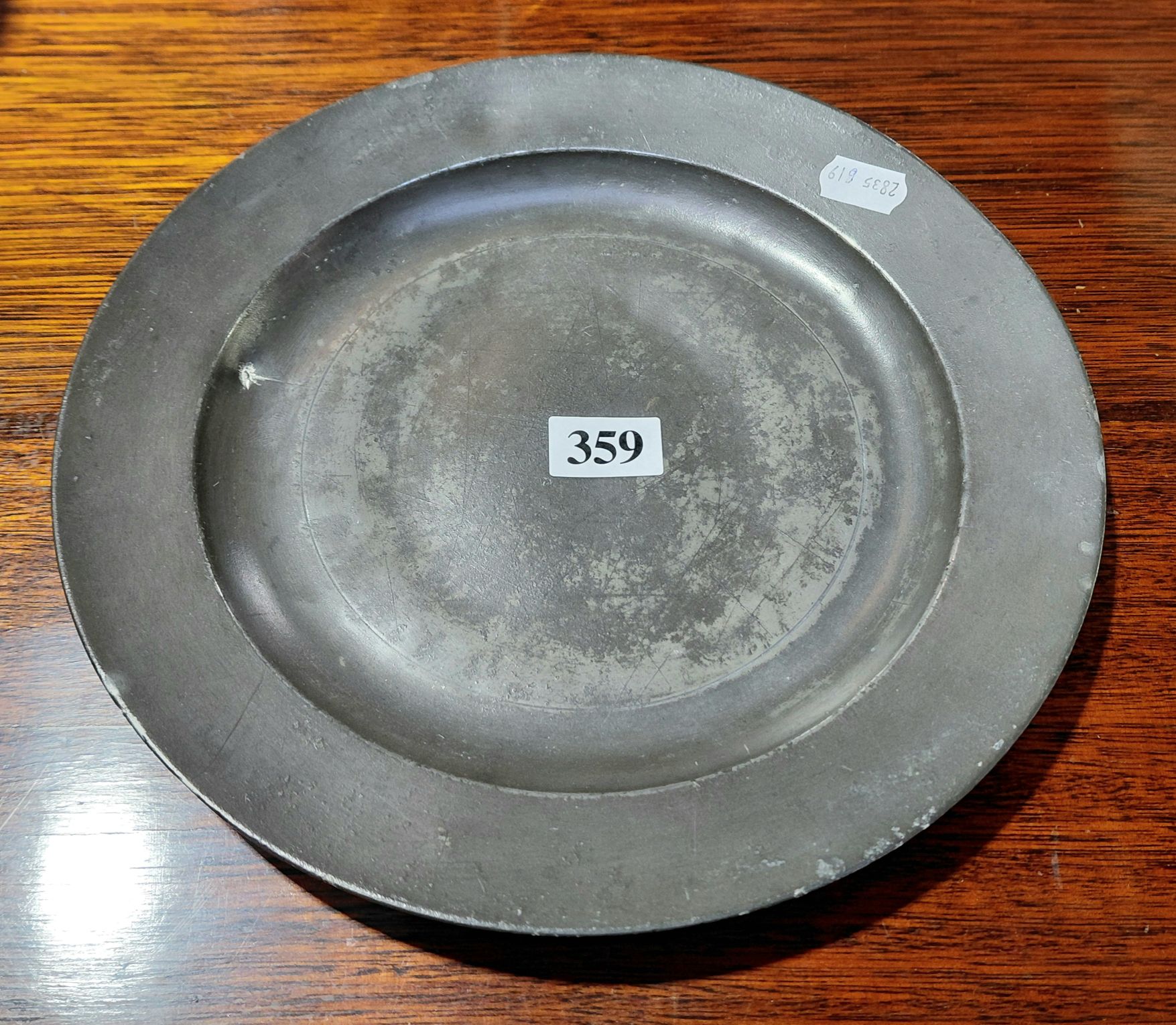 PLAIN RIMMED PEWTER PLATE