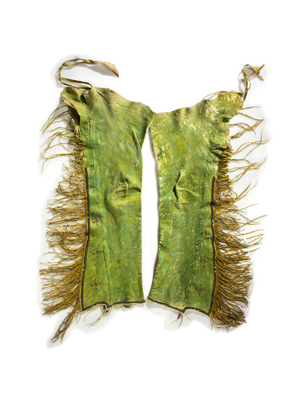 Kiowa Beaded Hide Leggings, with Morning Star