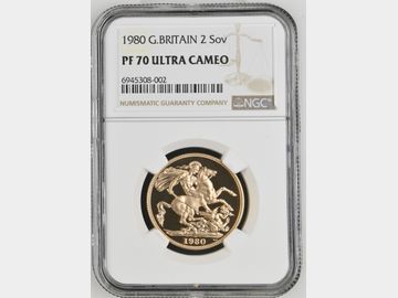 1980 ELIZABETH II PROOF GOLD 2 POUND PF70 UCAM TOP POP!