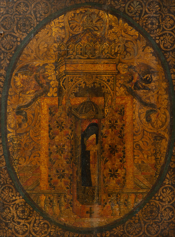A Greek Icon of Patron Saint
Height 17 7/8 x width 13 5/8 inches.