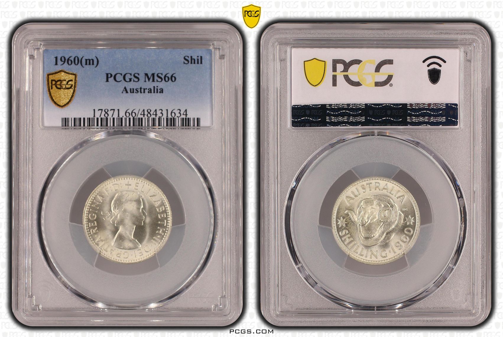 Elizabeth II, Shilling, 1960(m), PCGS MS66