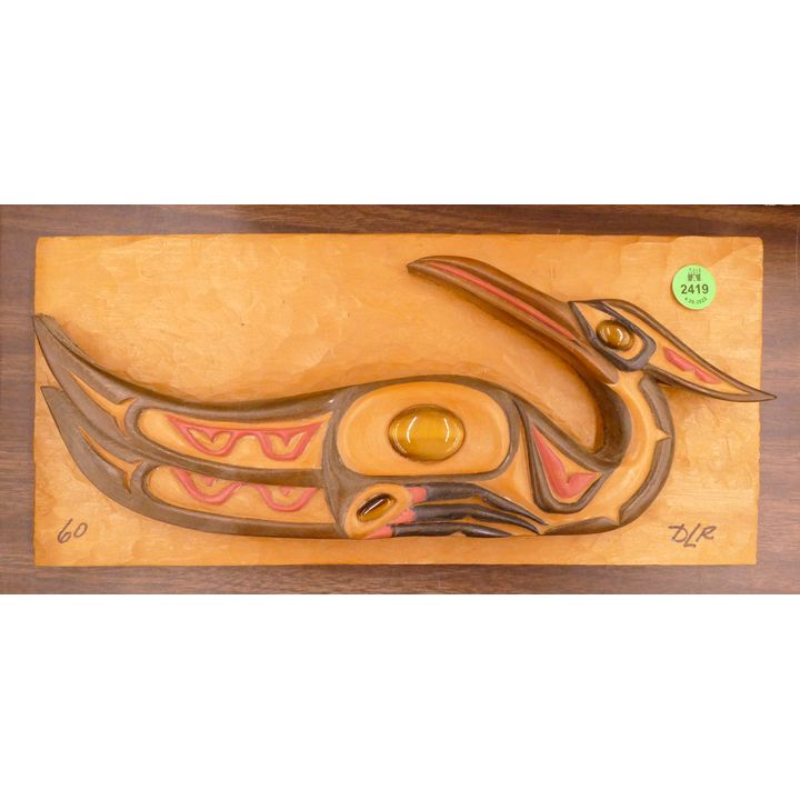 Dixy Lee Ray 'Loon' Cedar Carved Plaque- 6x12''
