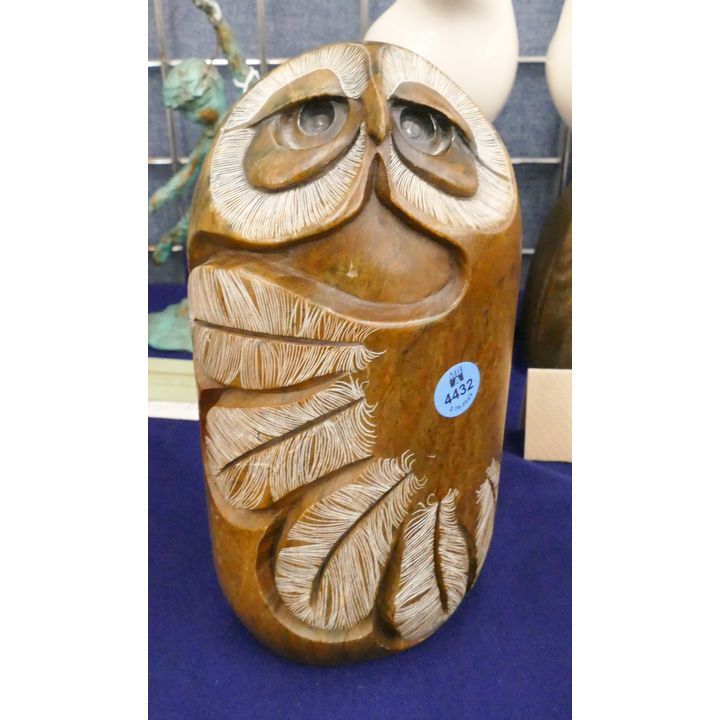 Glenn Heath Soapstone Owl 1978 Sculpture 9''