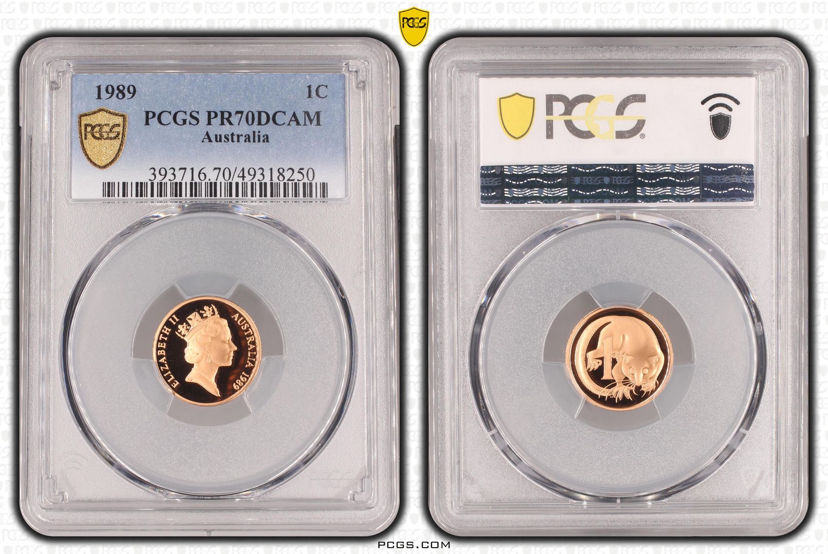 Elizabeth II, One Cent, 1989, PCGS PR70DCAM