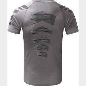 COMPRESSION T-SHIRT FOR MEN - APEY GYM SHIRTS QUICK DRY ACTIVEWEAR - GREY XL - 52055/23785 - 52055/31771