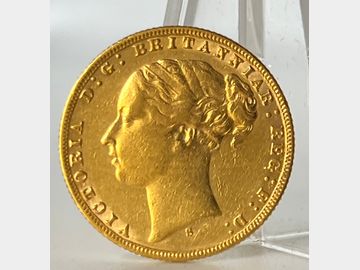1874 VICTORIA YOUNG HEAD SYDNEY MINT GEORGE & DRAGON GOLD SOVEREIGN