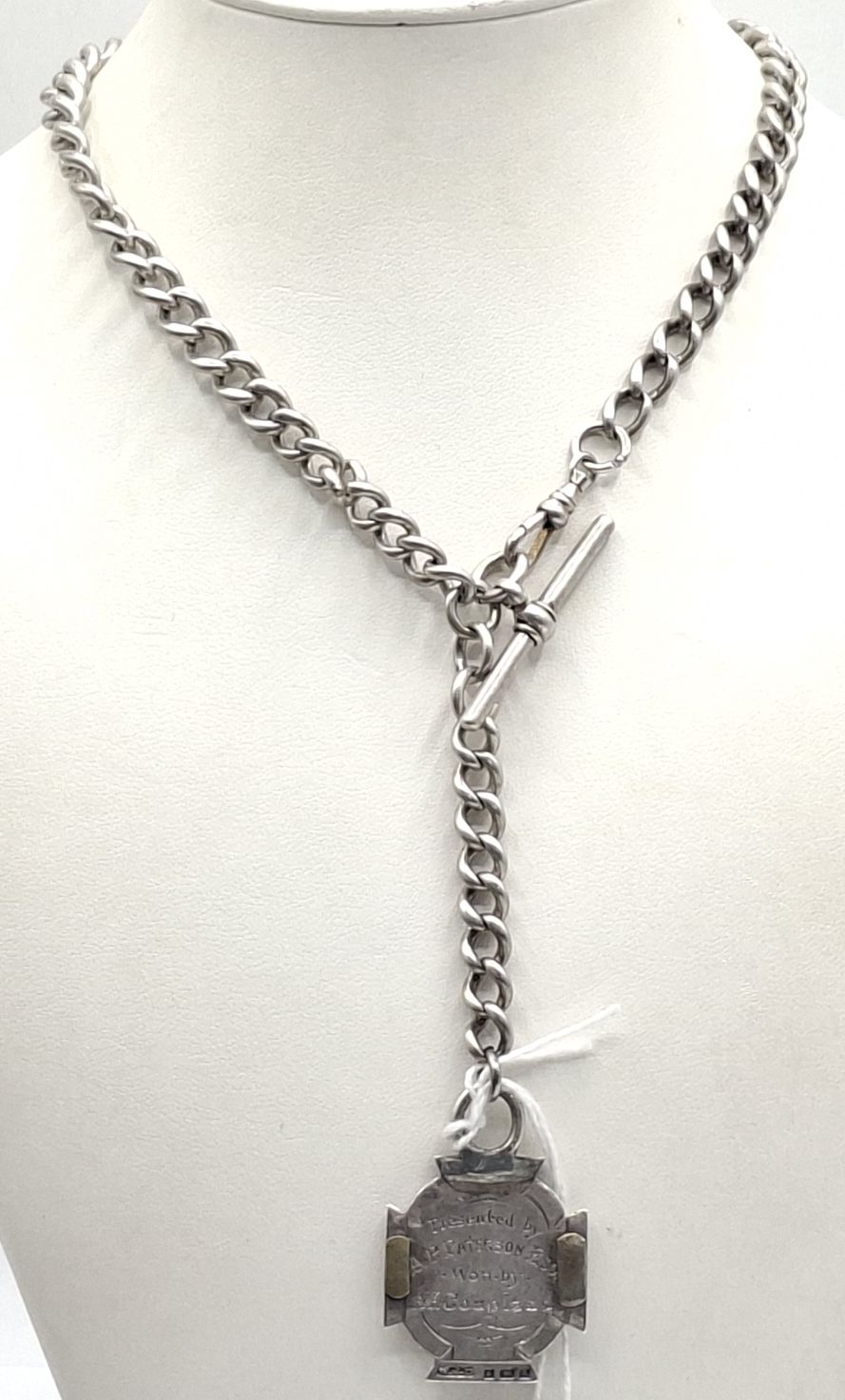 1031 · EDWARDIAN STERLING SILVER FOB CHAIN