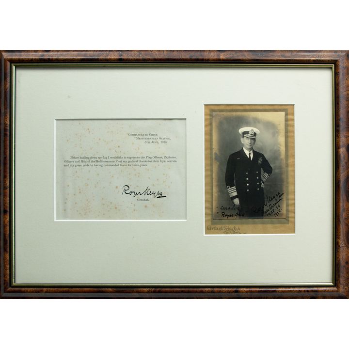 Autograph and Letter - Admiral Roger Keyes