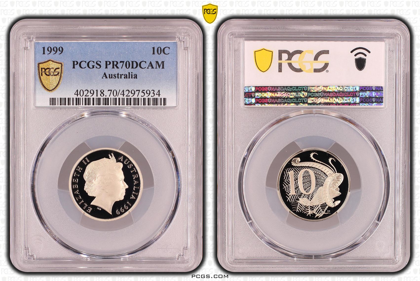Elizabeth II, Ten Cent, PR70DCAM , 1999 PCGS POP - 25/0