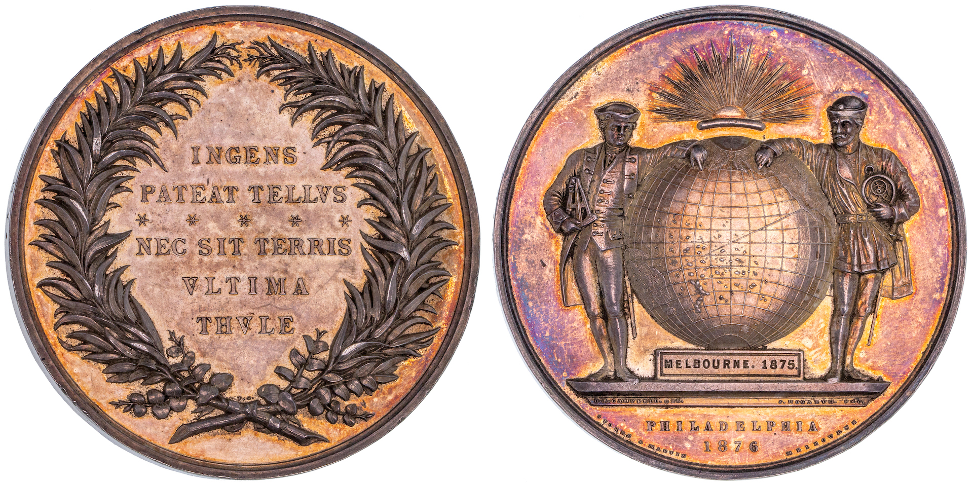 455 · Melbourne Exhibition Medal, 1875 - 1876, aUNC