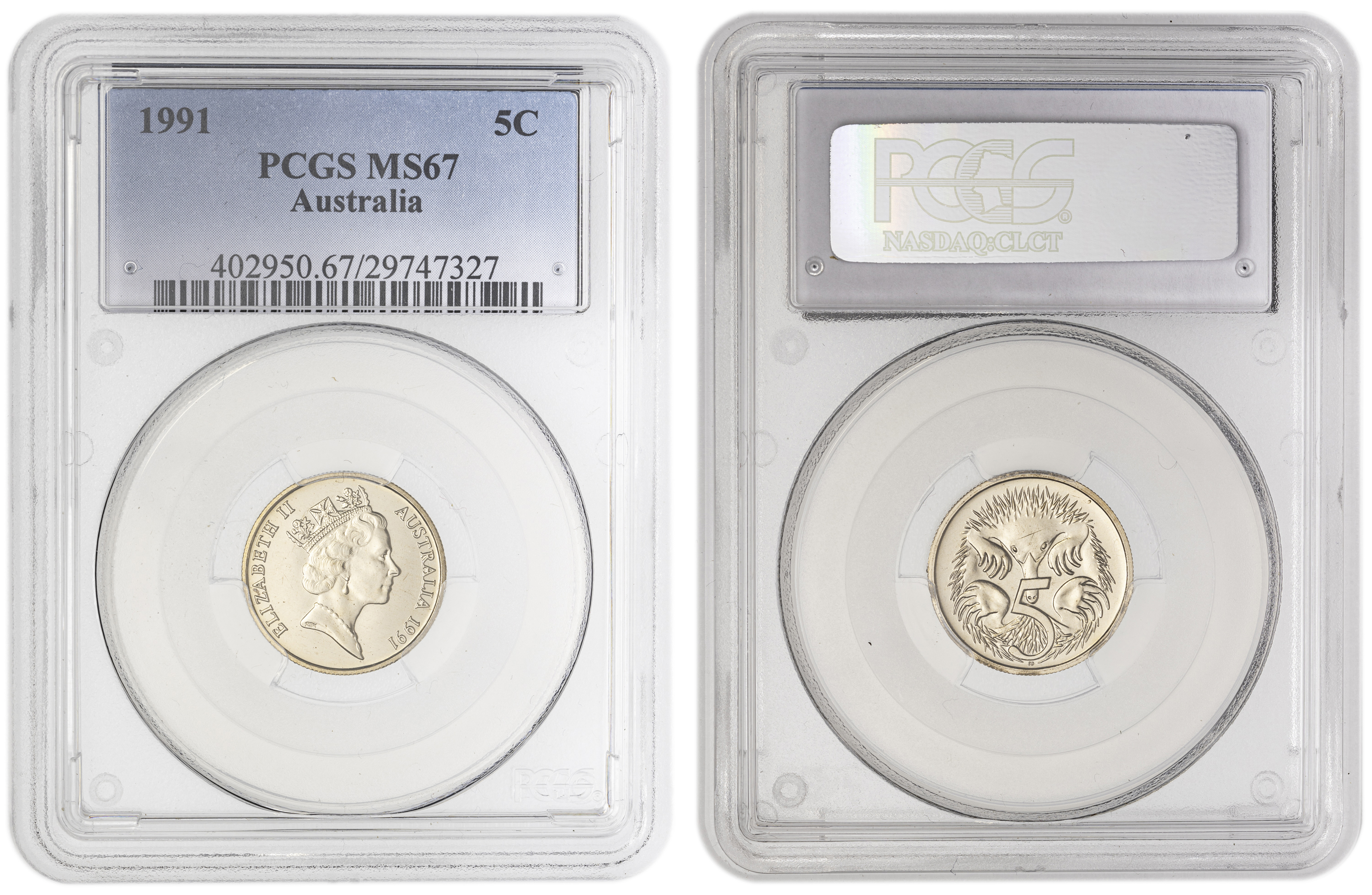 Five Cent, 1991, PCGS MS67