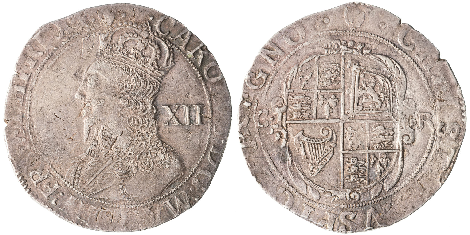 Great Britain, Charles I, Group D, Fourth Bust, One Shilling, 1633-34, aVF