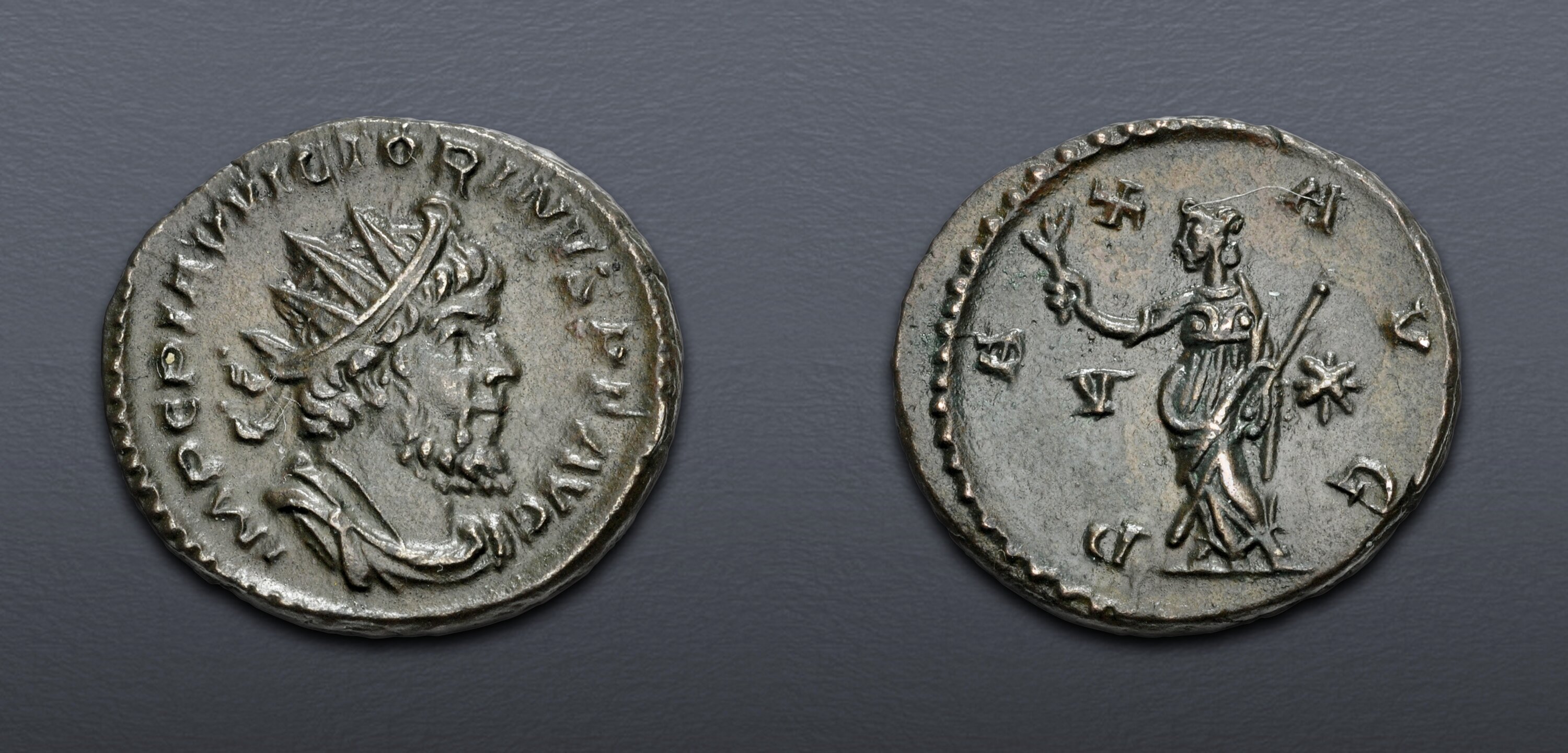 Victorinus. Romano-Gallic Emperor, AD 269-271. Antoninianus (20mm, 4.32 ...