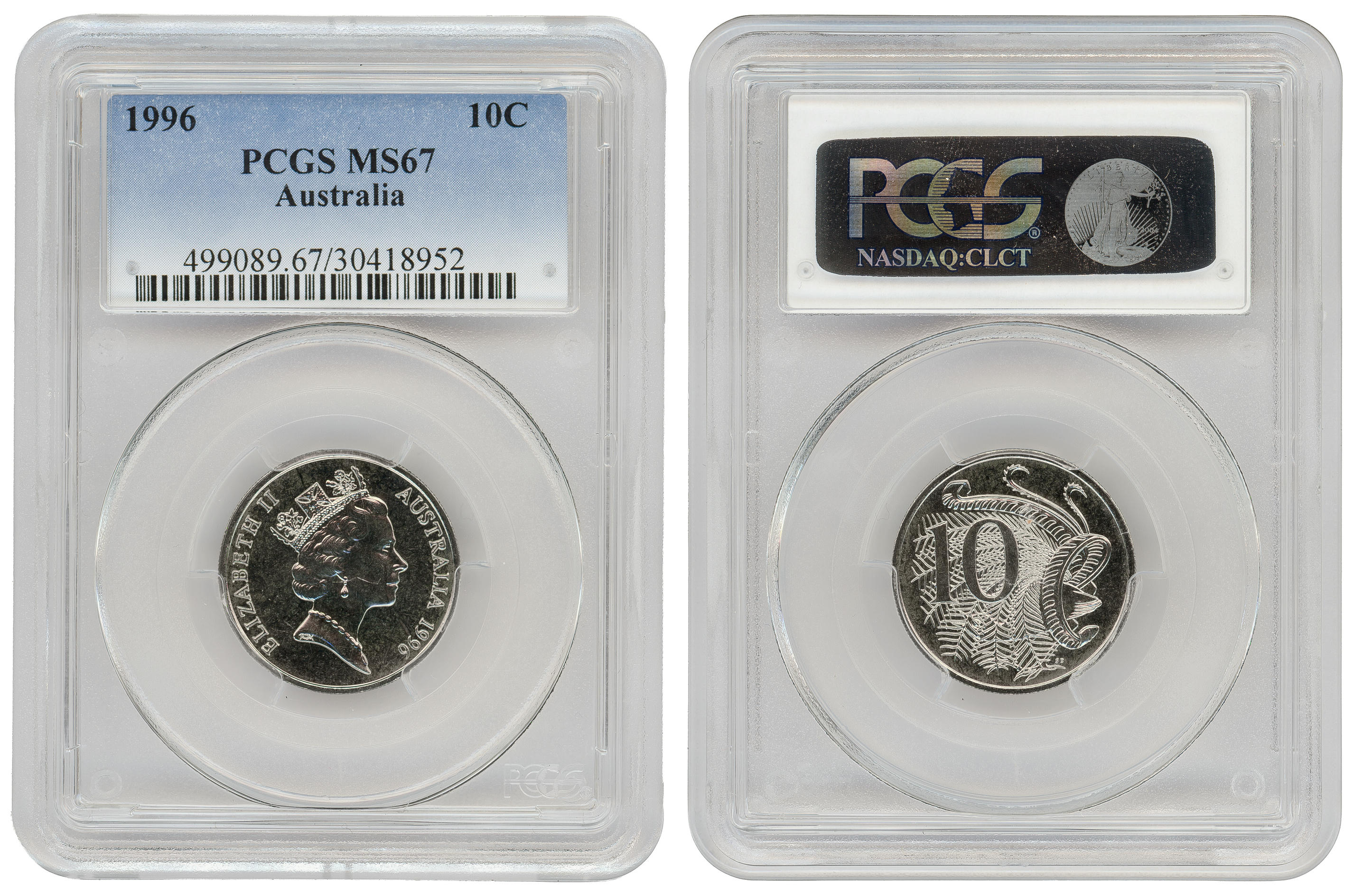 Ten Cent, 1996, PCGS MS67