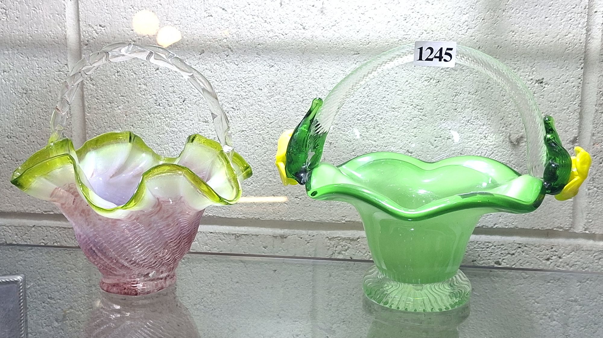 Art Glass Baskets Duo