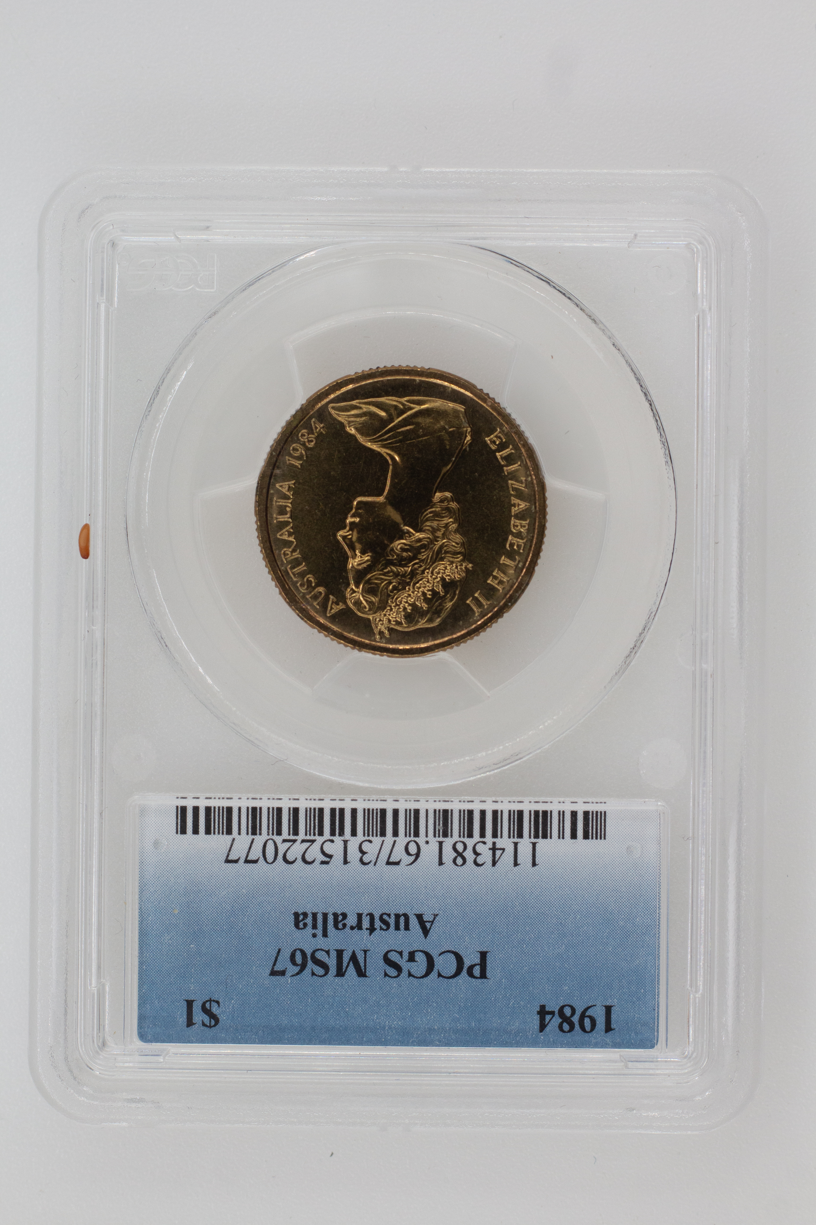 1984 Australia One Dollar, $1 PCGS - MS67 -077