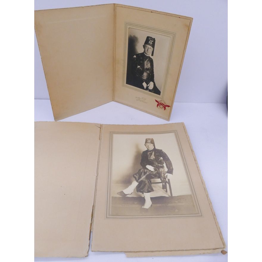 2pc 1920's Masonic Portrait Photos- Largest 13x9''
