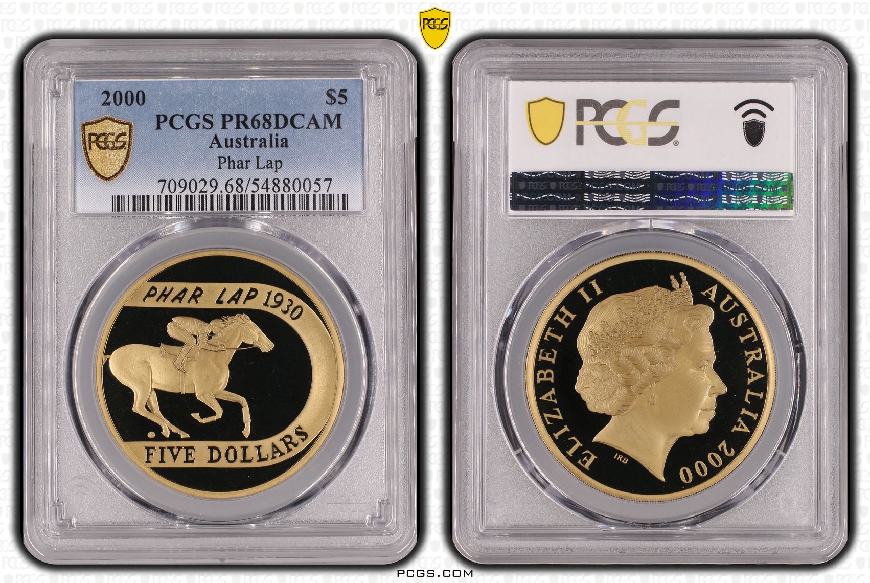Phar Lap, Five Dollar, 2000, PCGS PR68DCAM