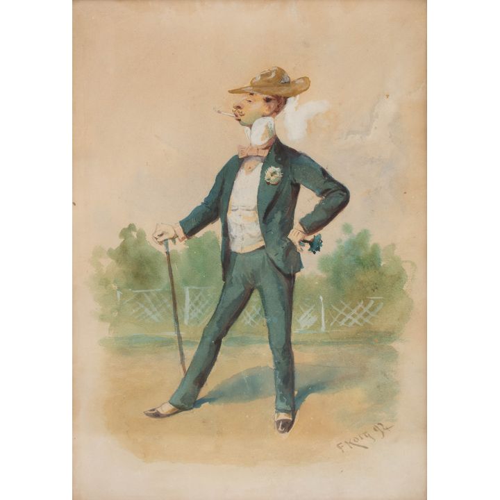 Franciszek Kostrzewski | Elegancki Pan z papierosem, 1892 r.