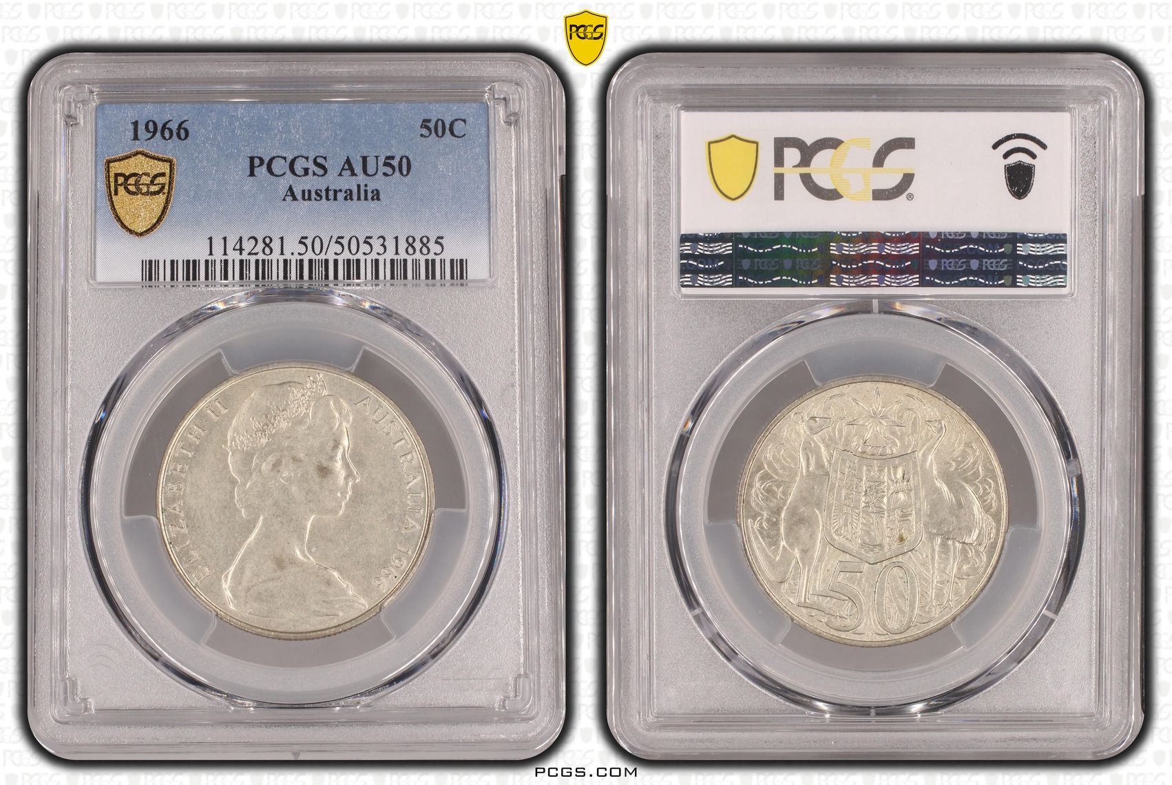 Fifty Cent, 1966, PCGS AU50