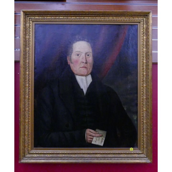 Antique American School Oil Painting Portrait of John Flagg- 35x31''